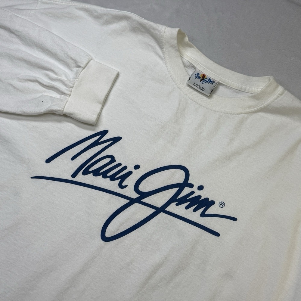 Vintage Maui Jim Sunglasses Shirt USA Made Graphic Logo L Surf Tee - Picture 2 of 11